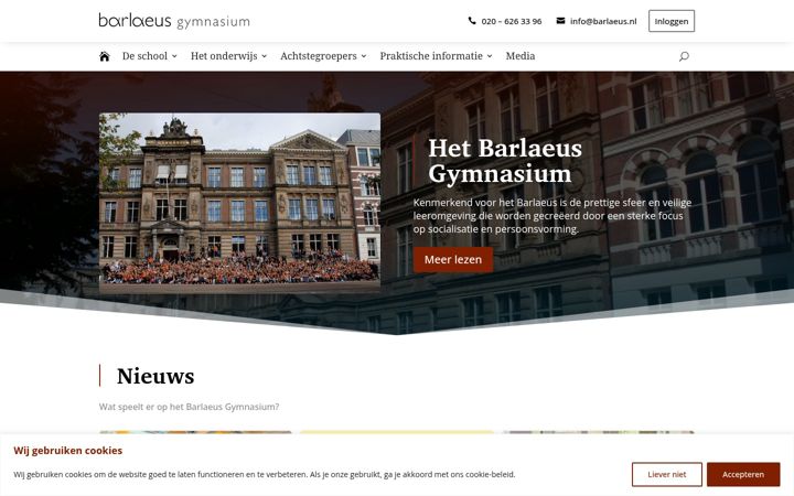 Screenshot of barlaeus.nl