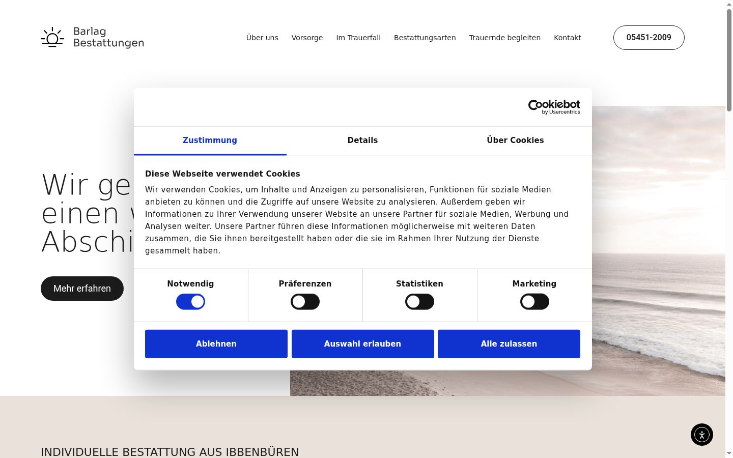 Képernyőkép a bármilyen interakció előtt megjelenő hozzájárulási bannerről