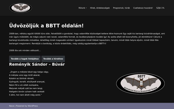 Screenshot ta' barlangibuvarok.hu