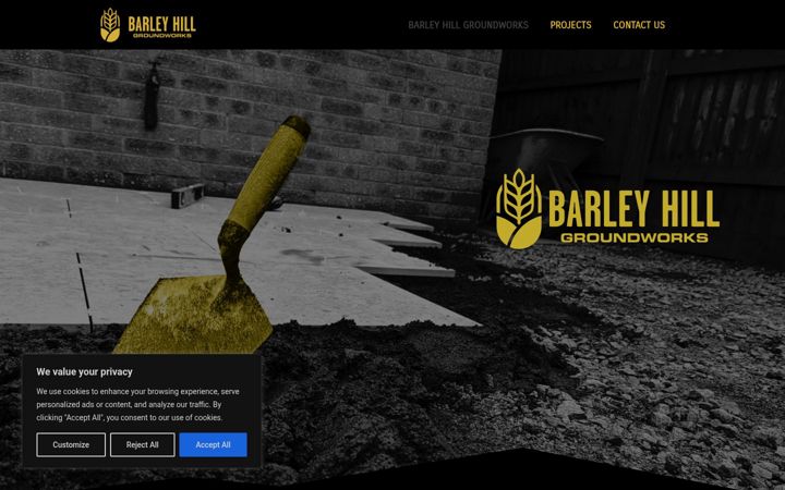 Screenshot of barleyhillgroundworks.co.uk