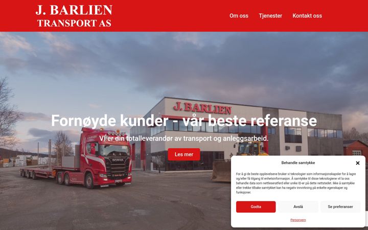 Screenshot of barlientransport.no