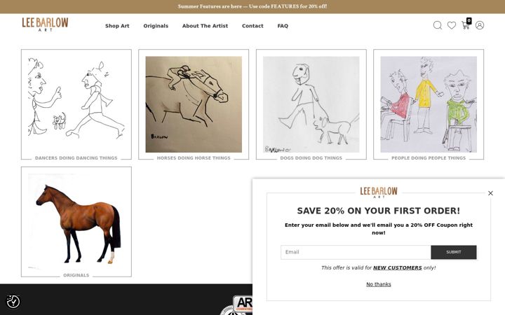 Screenshot of barlow01art.com
