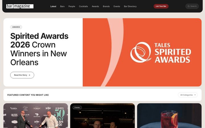 Screenshot of barmagazine.com