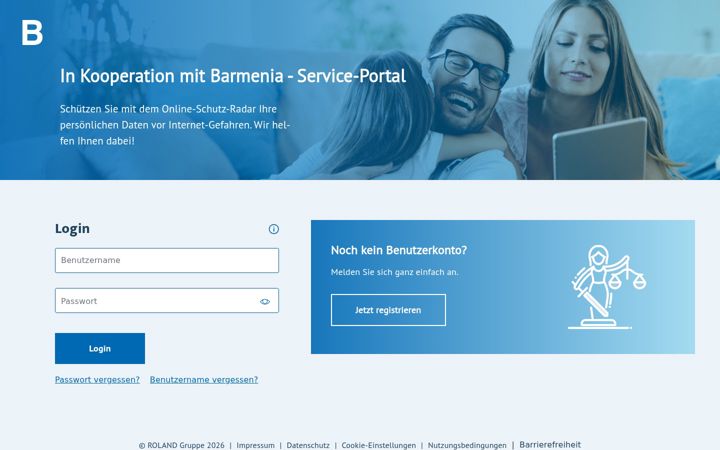 Screenshot of barmenia-internetschutz.de