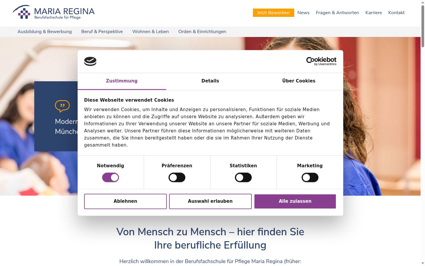 Ekrānuzņēmums ar piekrišanas baneri, kas tika rādīts pirms jebkādas mijiedarbības