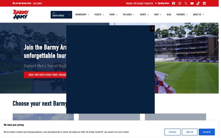 Screenshot of barmyarmy.com