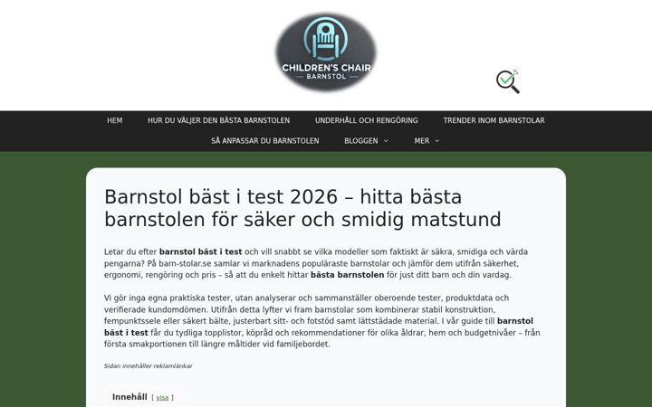 Screenshot of barn-stolar.se