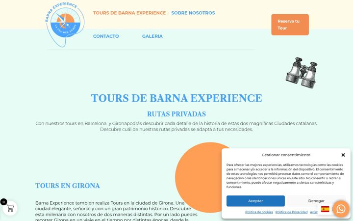 Screenshot of barnaexperience.com.es