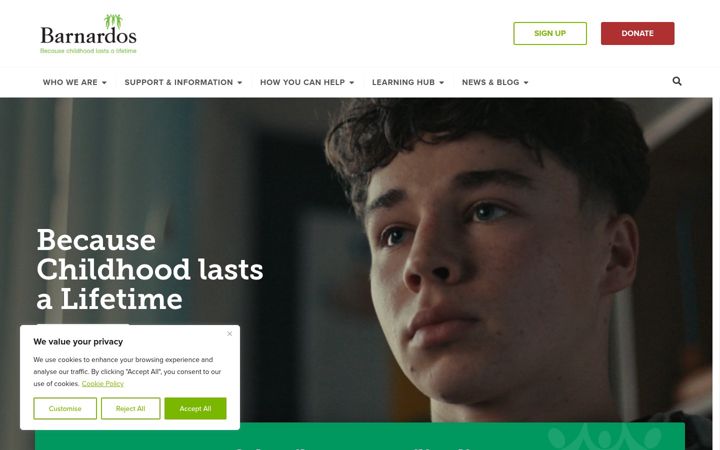 Screenshot of barnardos.ie