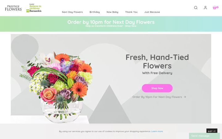 Screenshot of barnardosflowers.org.uk