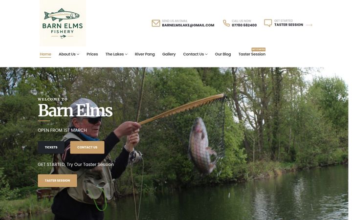 Screenshot of barnelmsfishery.co.uk