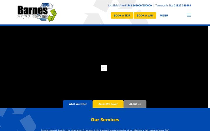 Screenshot of barnes-skips.co.uk