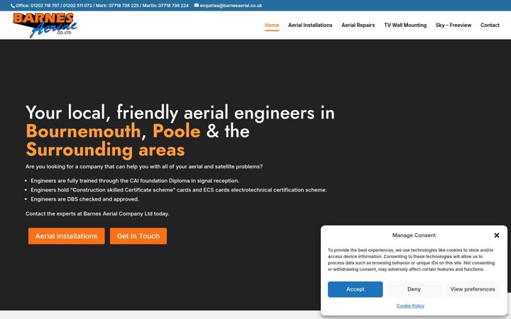 Screenshot of barnesaerialco.co.uk