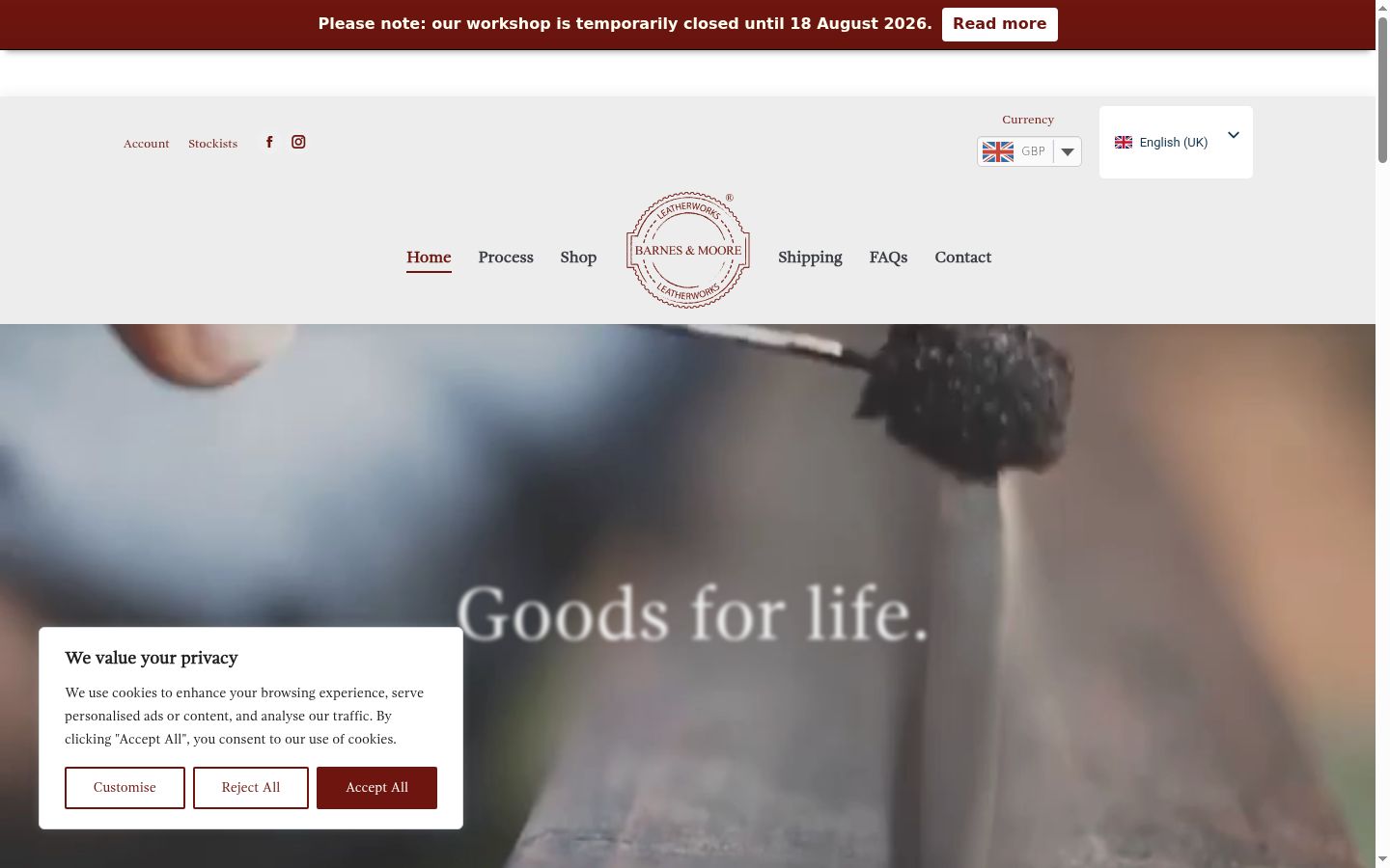 Screenshot of the consent banner shown before any interaction
