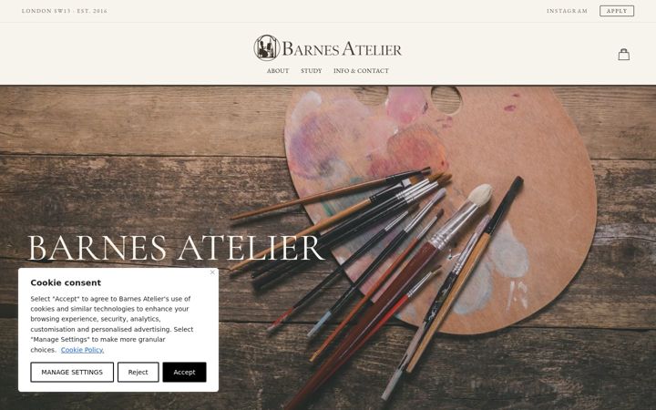 Screenshot of barnesatelier.com