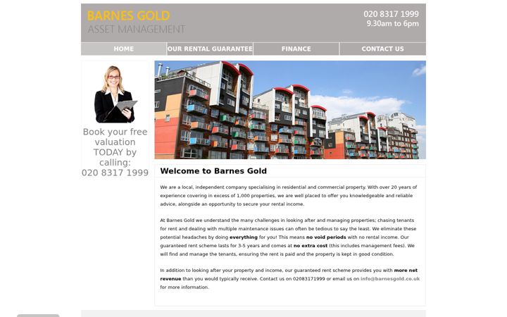 Screenshot of barnesgold.co.uk