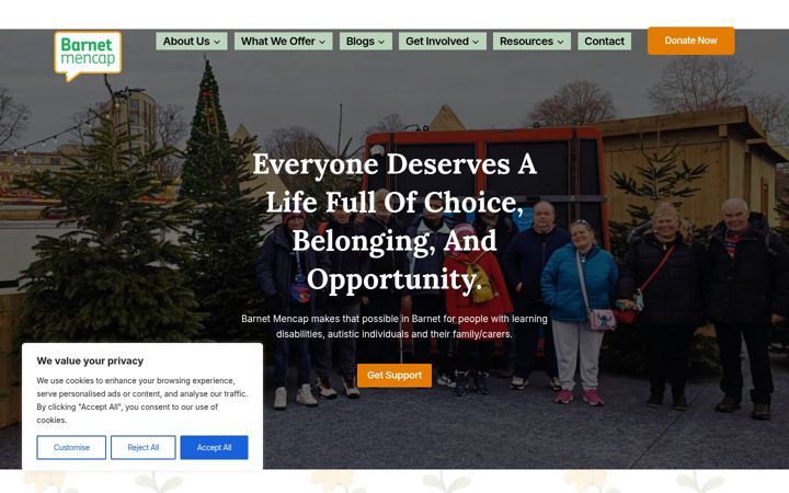 Screenshot of barnetmencap.org.uk