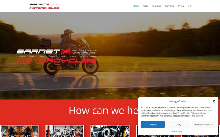 Screenshot of barnetmotorcycles.co.uk