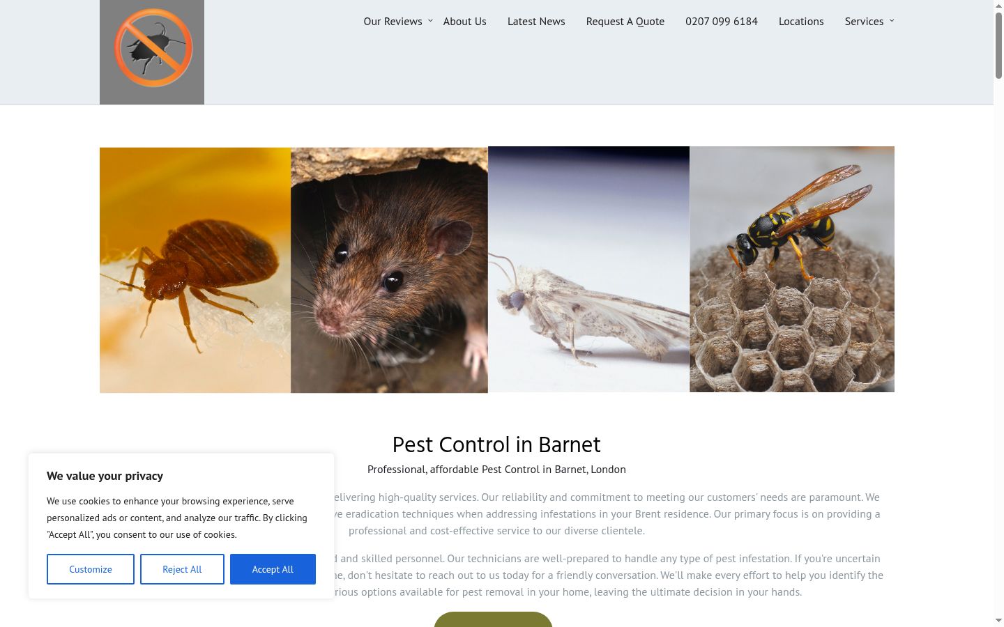 Screenshot of the consent banner shown before any interaction