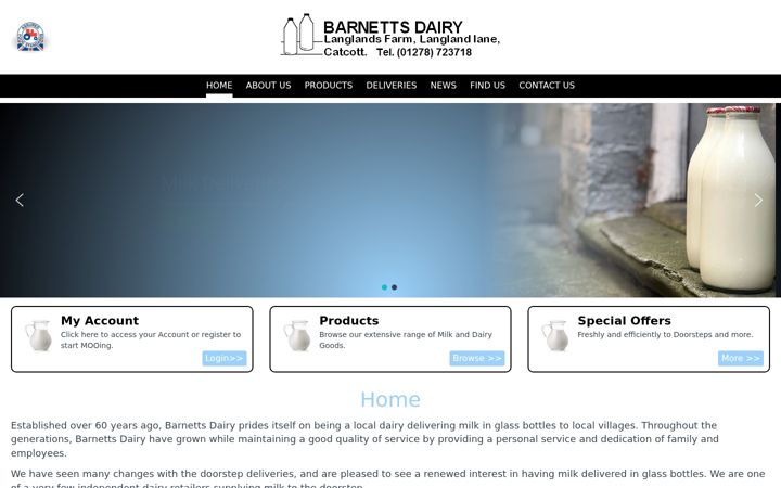 Screenshot of barnettsdairy.co.uk