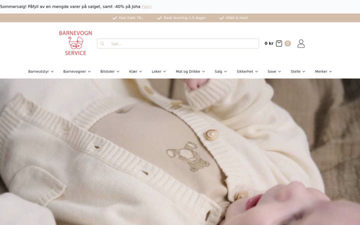 Screenshot of barnevognservice.no