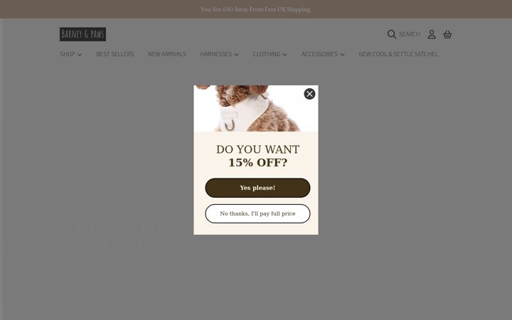 Screenshot of barneyandpaws.com
