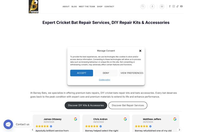 Screenshot of barneybats.co.uk