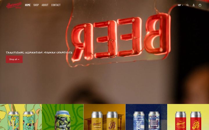Screenshot of barneysbeer.co.uk