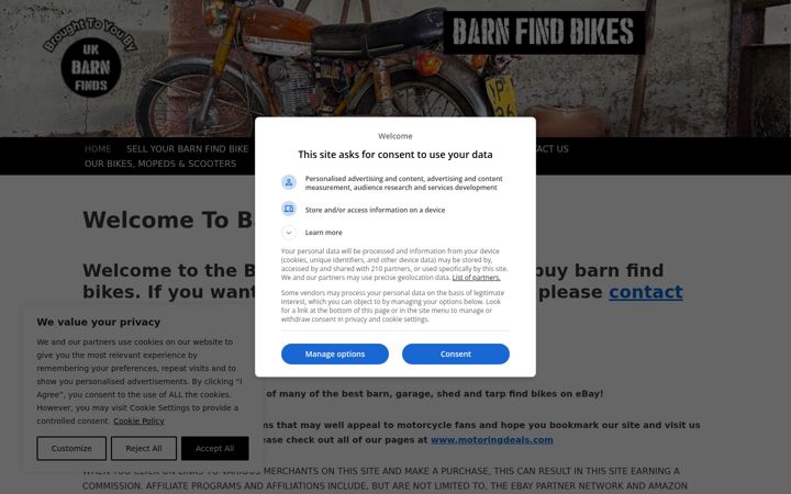 Screenshot of barnfindbikes.co.uk