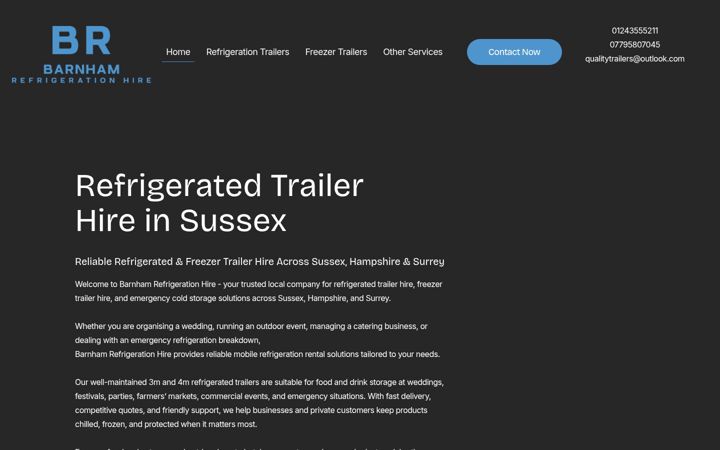 Screenshot of barnhamtrailerhire.co.uk