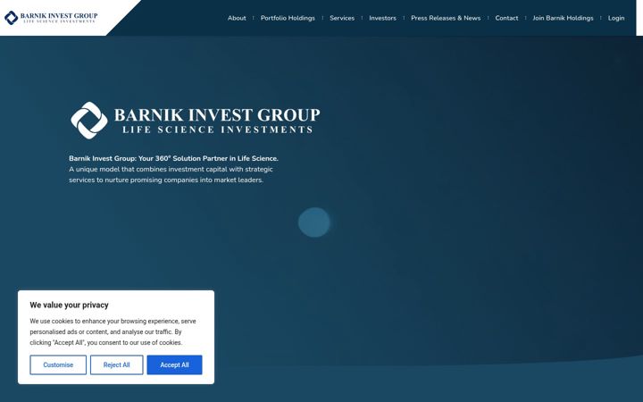 Screenshot of barnikinvest.com