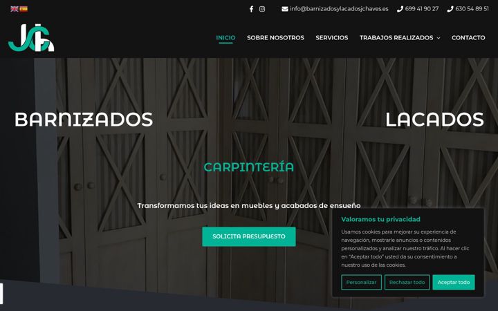 Screenshot of barnizadosylacadosjchaves.es