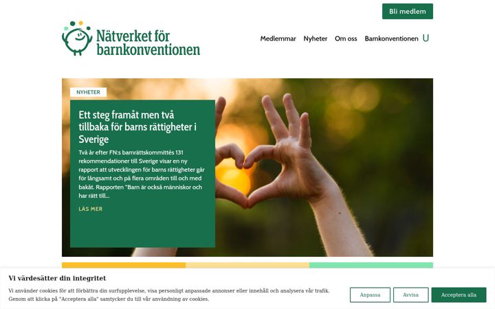 Zrzut ekranu barnkonventionen.se