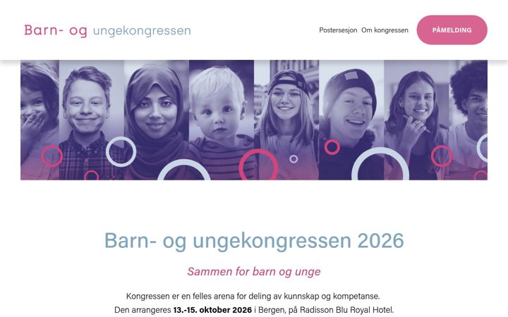 Screenshot of barnogungekongressen.no