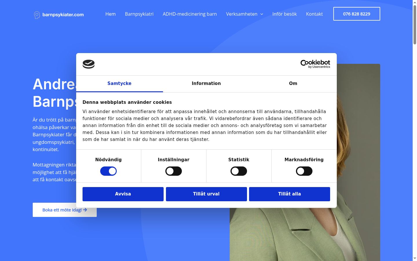 Capture d'écran de la bannière de consentement affichée avant toute interaction