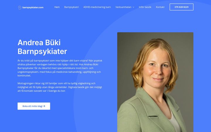 Screenshot of barnpsykiater.com