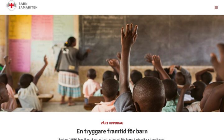Captură de ecran a barnsamariten.se