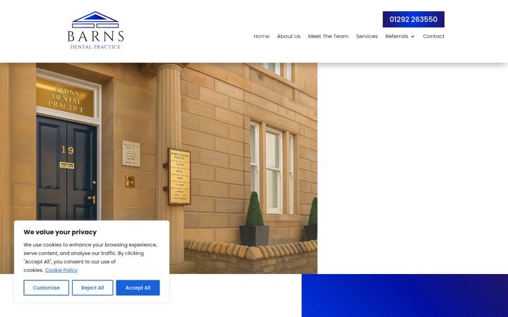 Screenshot of barnsdentalpractice.co.uk