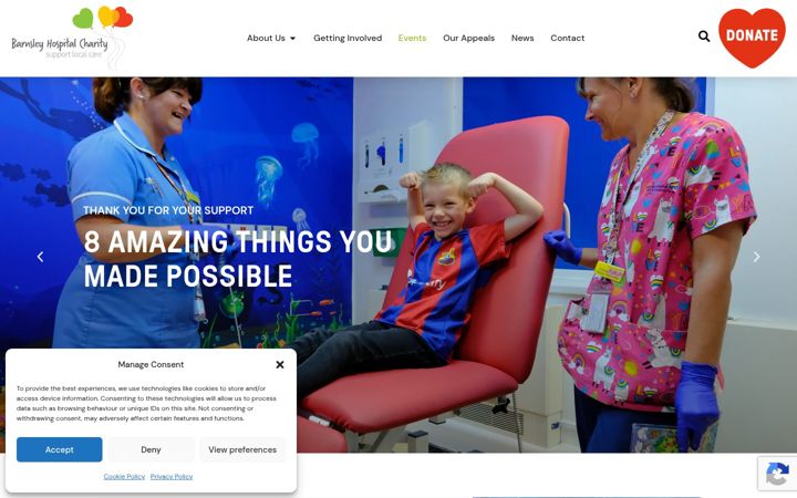 Snimka zaslona za barnsleyhospitalcharity.co.uk