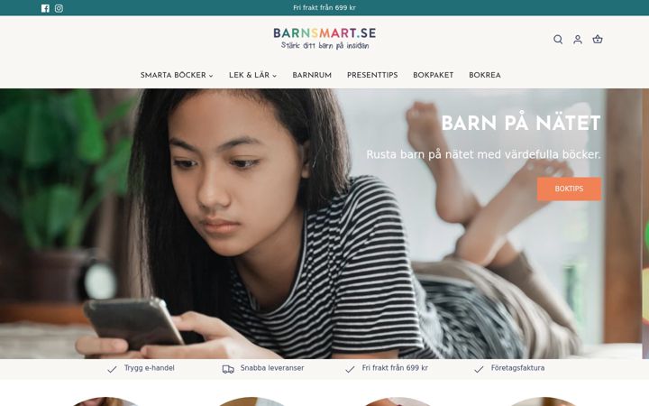 Screenshot of barnsmart.se