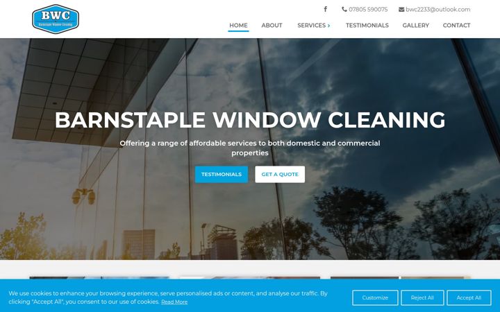 Screenshot of barnstaplewindowcleaning.co.uk