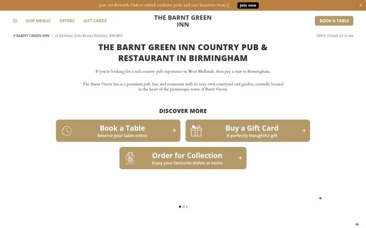 Screenshot of barntgreeninn.co.uk