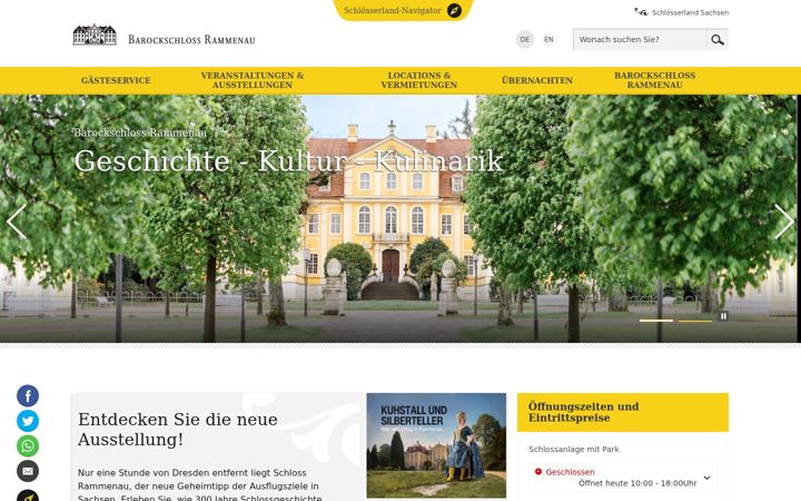 Screenshot of barockschloss-rammenau.com