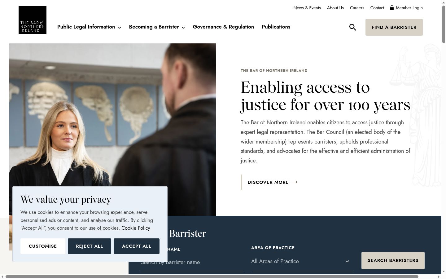 Screenshot of the consent banner shown before any interaction