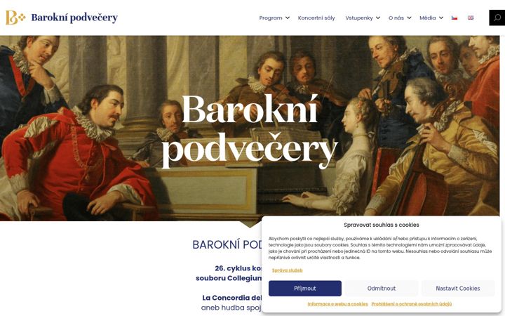 Screenshot of baroknipodvecery.cz