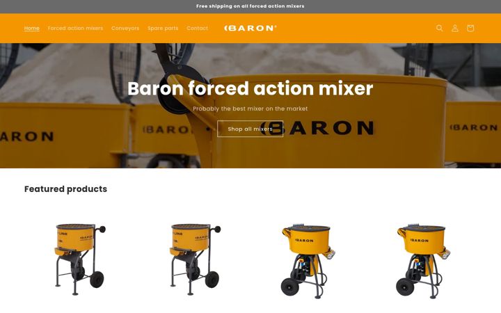 Snimka zaslona za baron-mixer.co.uk