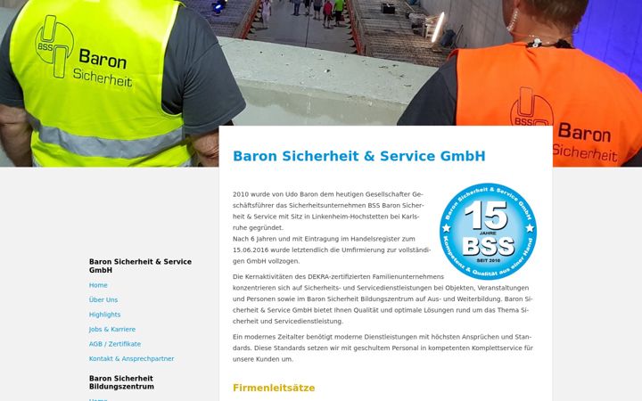 Skjámynd af baron-sicherheit-service.de