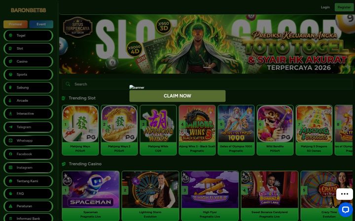 Screenshot of baronbet88.com