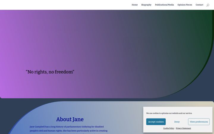 Screenshot of baronesscampbellofsurbiton.uk