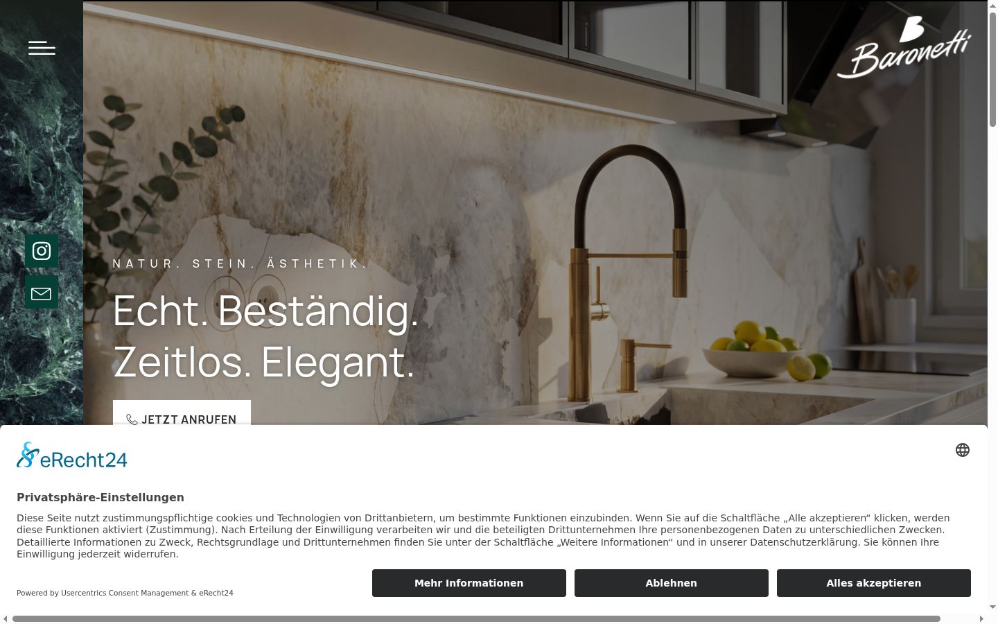 Screenshot of the consent banner shown before any interaction